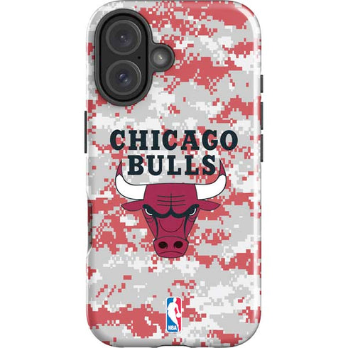 NBA Chicago Bulls Digi Camo iPhone 16 Plus Impact Case